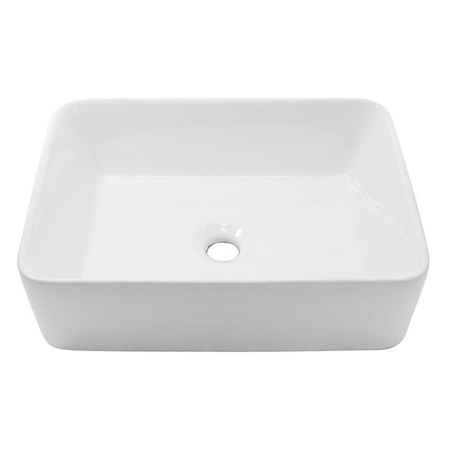 Nantucket Sinks Brant Point 19" W x 15" D Rectangular Porcelain Enamel Glazed White Ceramic Vessel Sink