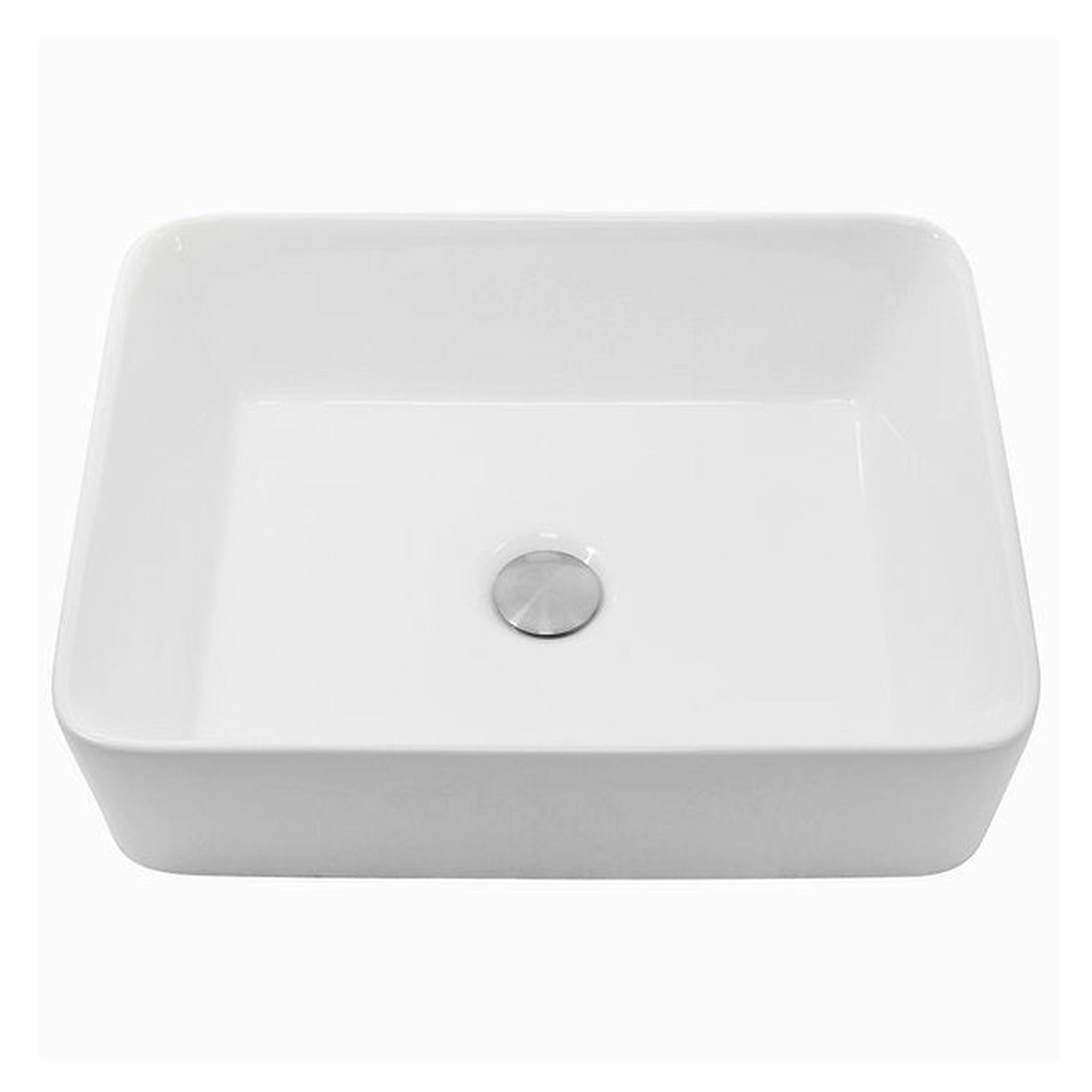 Nantucket Sinks Brant Point 19" W x 15" D Rectangular Porcelain Enamel Glazed White Ceramic Vessel Sink