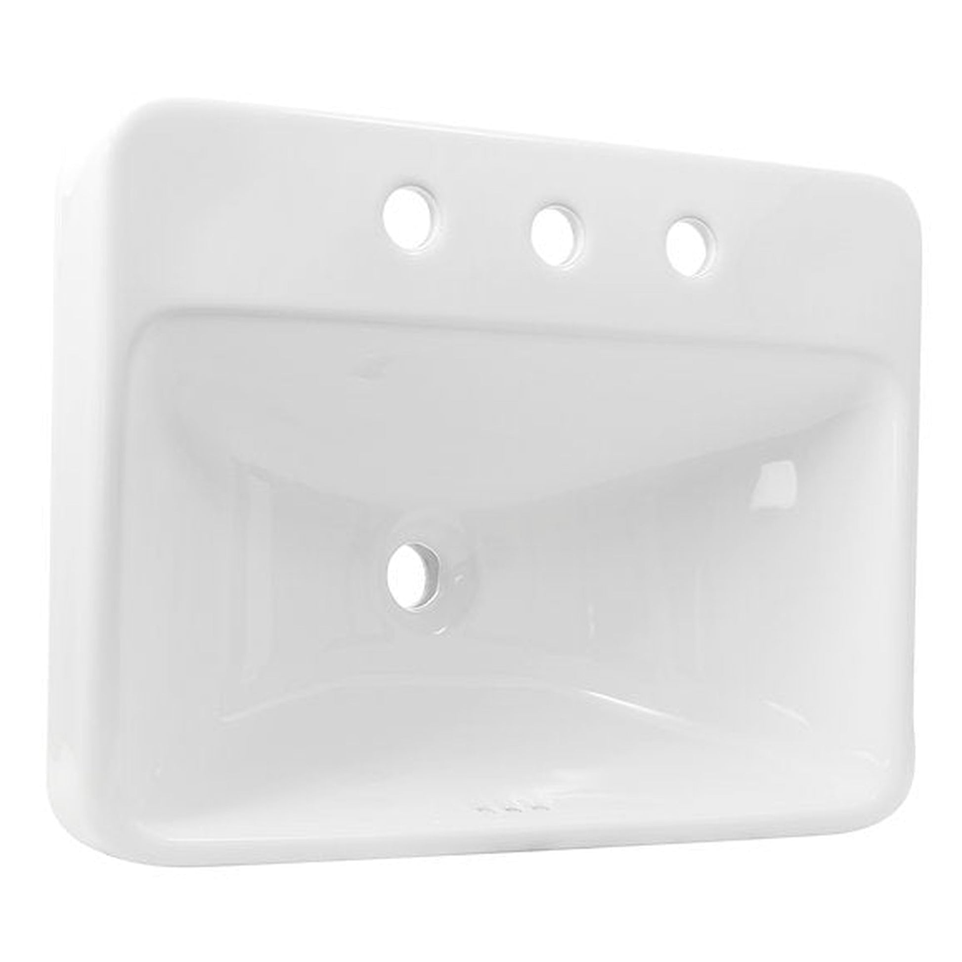 Nantucket Sinks Brant Point 23" 3-Hole Rectangular Drop-In Porcelain Enamel Glazed White Ceramic Vanity Sink