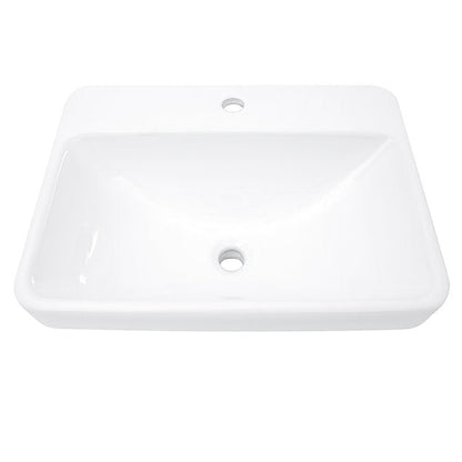Nantucket Sinks Brant Point 23" Single Hole Rectangular Drop-In Porcelain Enamel Glazed White Ceramic Vanity Sink