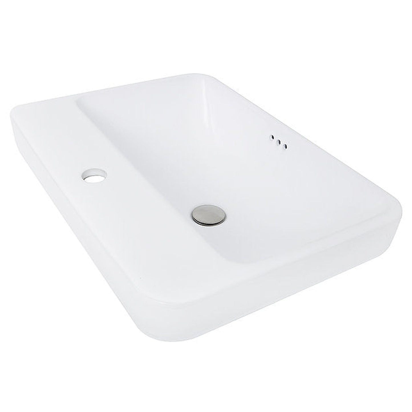 Nantucket Sinks Brant Point 23" Single Hole Rectangular Drop-In Porcelain Enamel Glazed White Ceramic Vanity Sink