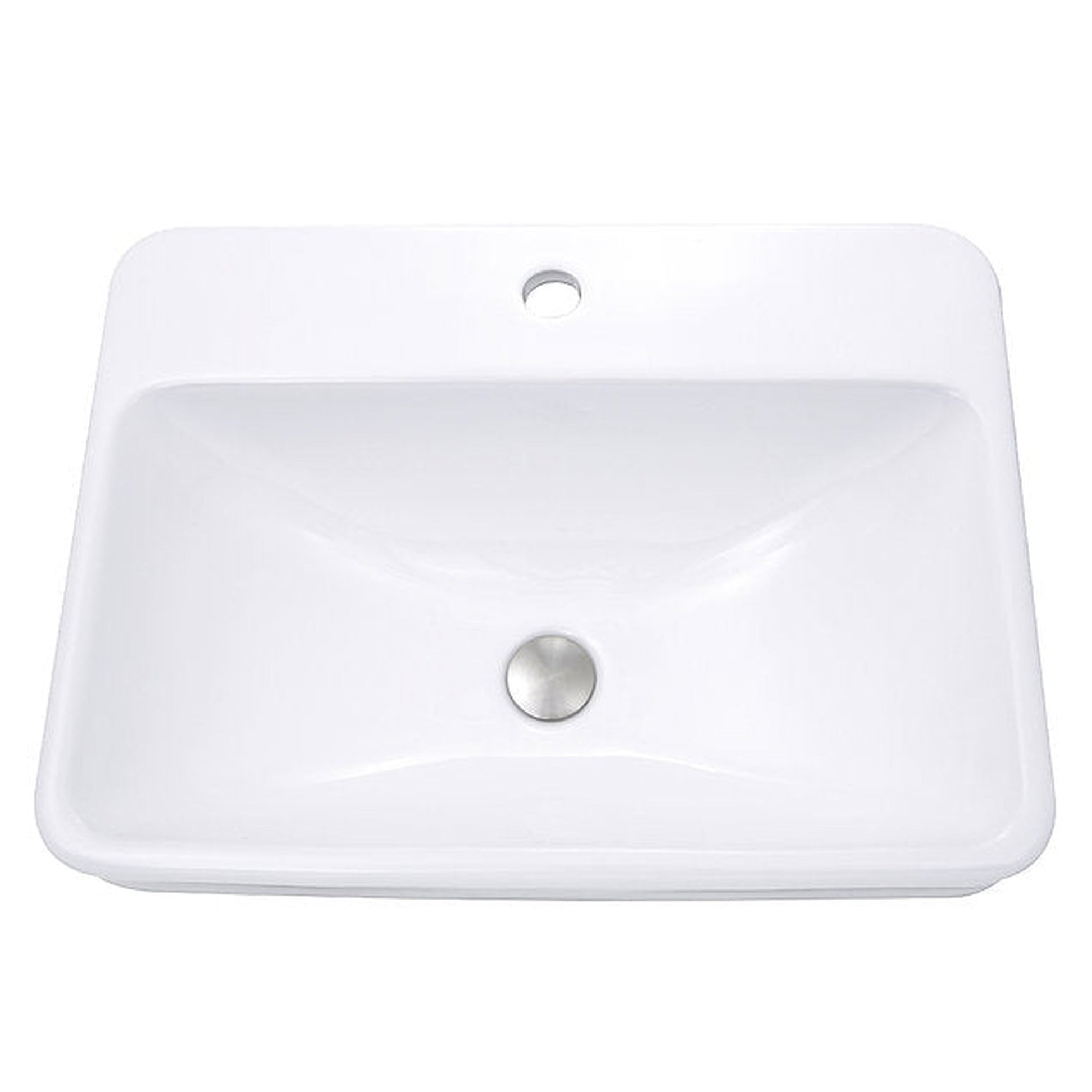 Nantucket Sinks Brant Point 23" Single Hole Rectangular Drop-In Porcelain Enamel Glazed White Ceramic Vanity Sink