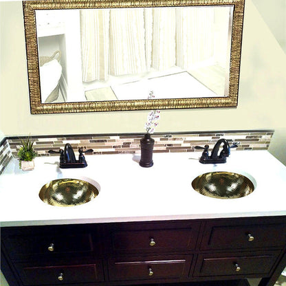 Nantucket Sinks Brightwork Home 13" Round Hand Hammered Polished Brass Undermount Sink With Overflow