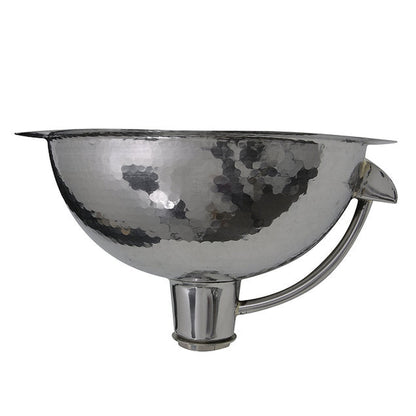 Nantucket Sinks Brightwork Home 13" Round Hand Hammered Polished Stainless Steel Undermount Sink With Overflow