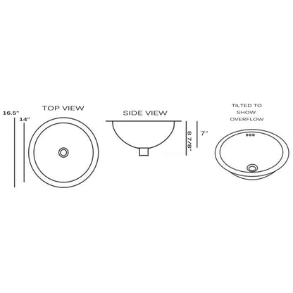 Nantucket Sinks Brightwork Home 17" Round Hand Hammered Polished Brass Undermount Sink With Overflow