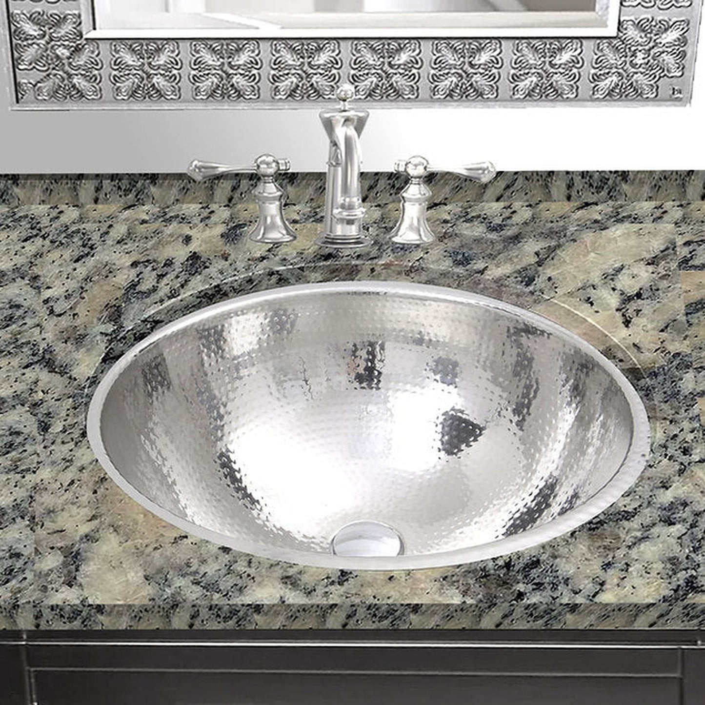 Nantucket Sinks Brightwork Home 17" Round Hand Hammered Polished Stainless Steel Undermount Sink With Overflow