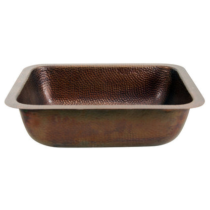 Nantucket Sinks Brightwork Home 17 W" x 14" D Rectangular Hand Hammered Light Antique Copper Dualmount Sink