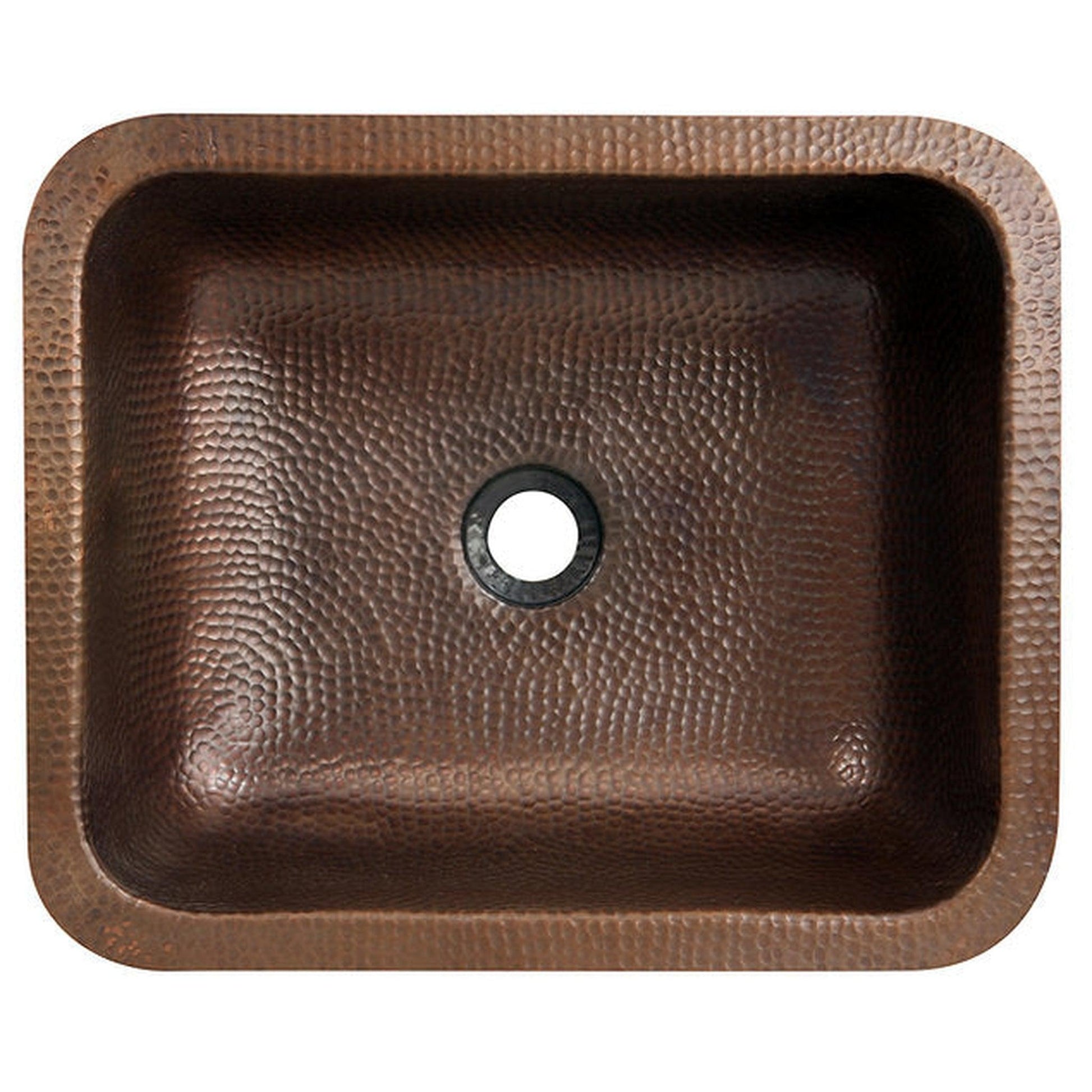 Nantucket Sinks Brightwork Home 17 W" x 14" D Rectangular Hand Hammered Light Antique Copper Dualmount Sink