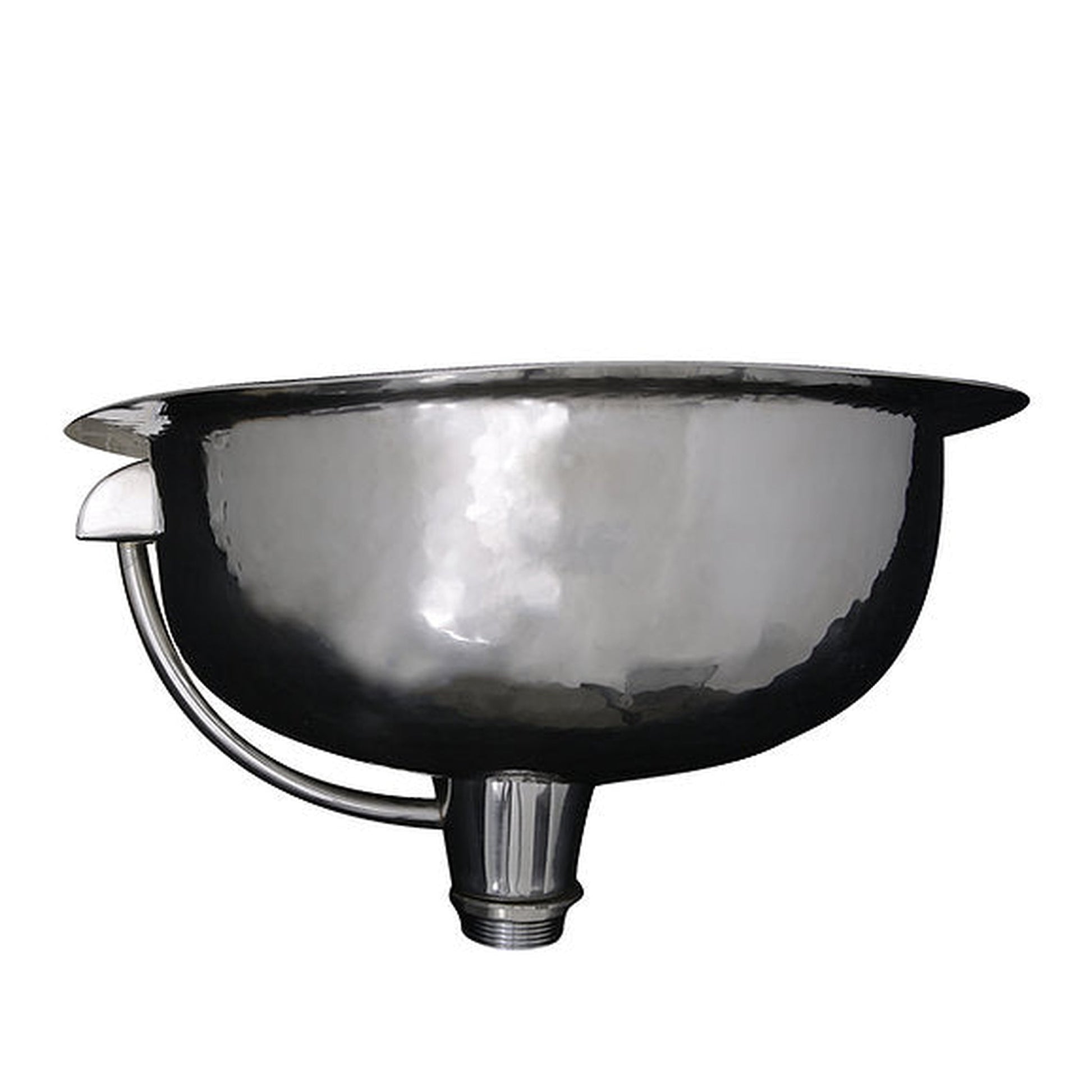 Nantucket Sinks Brightwork Home 18" W x 14" D Hand Hammered Oval Polished Stainless Steel Undermount Sink With Overflow