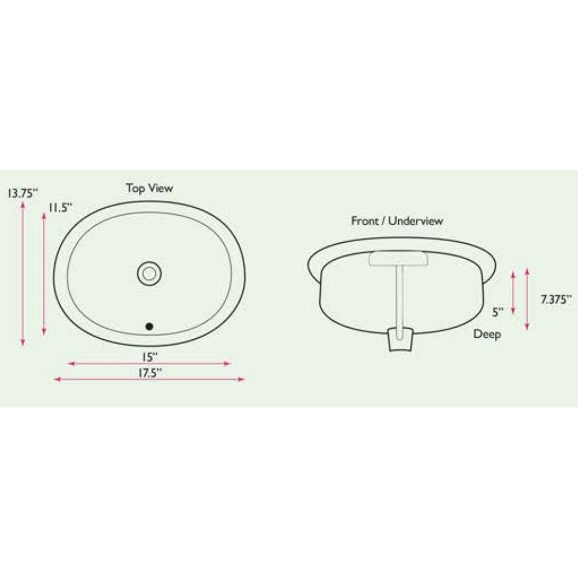 Nantucket Sinks Brightwork Home 18" W x 14" D Hand Hammered Oval Polished Stainless Steel Undermount Sink With Overflow