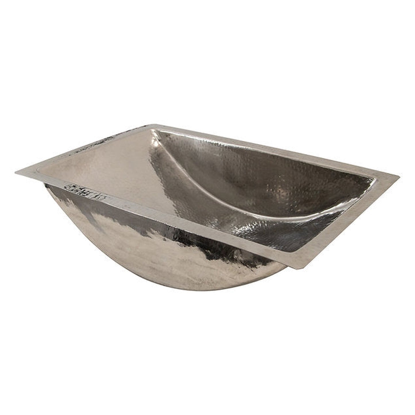 Nantucket Sinks Brightwork Home 24" W x 16" D" Rectangular Hand Hammered Polished Stainless Steel Dualmount Sink