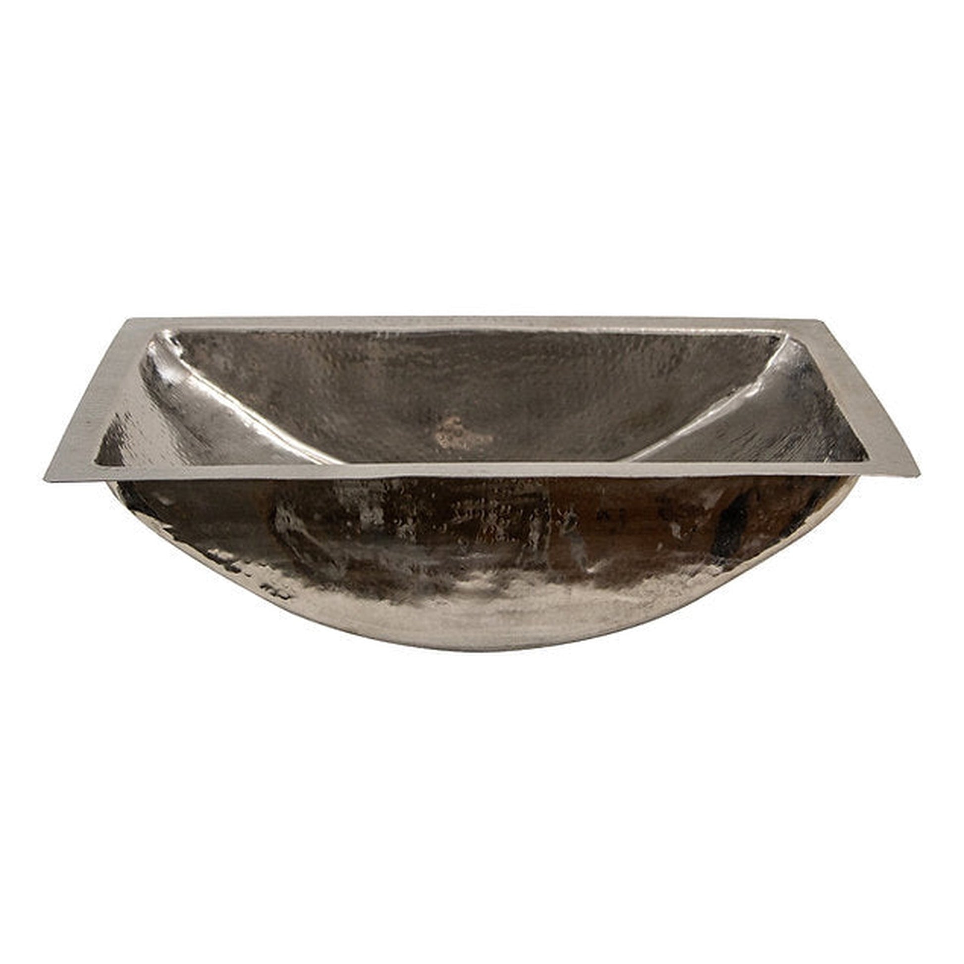 Nantucket Sinks Brightwork Home 24" W x 16" D" Rectangular Hand Hammered Polished Stainless Steel Dualmount Sink