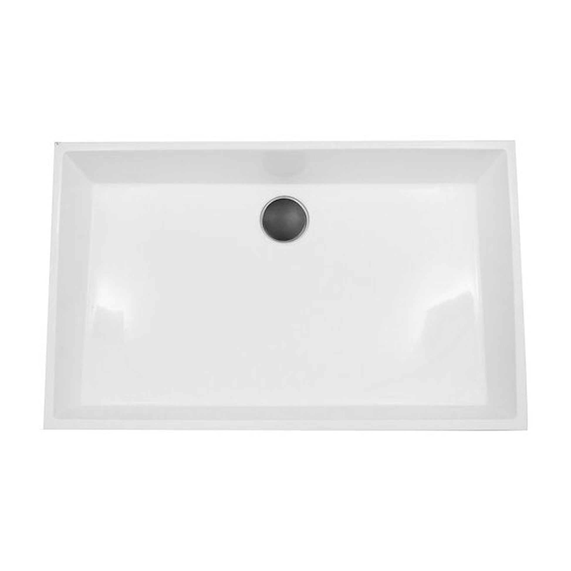 Nantucket Sinks Glacierstone 24" W x 14" D Rectangular White Vessel Sink