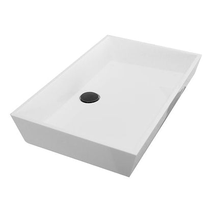 Nantucket Sinks Glacierstone 24" W x 14" D Rectangular White Vessel Sink