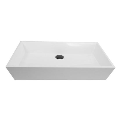 Nantucket Sinks Glacierstone 24" W x 14" D Rectangular White Vessel Sink