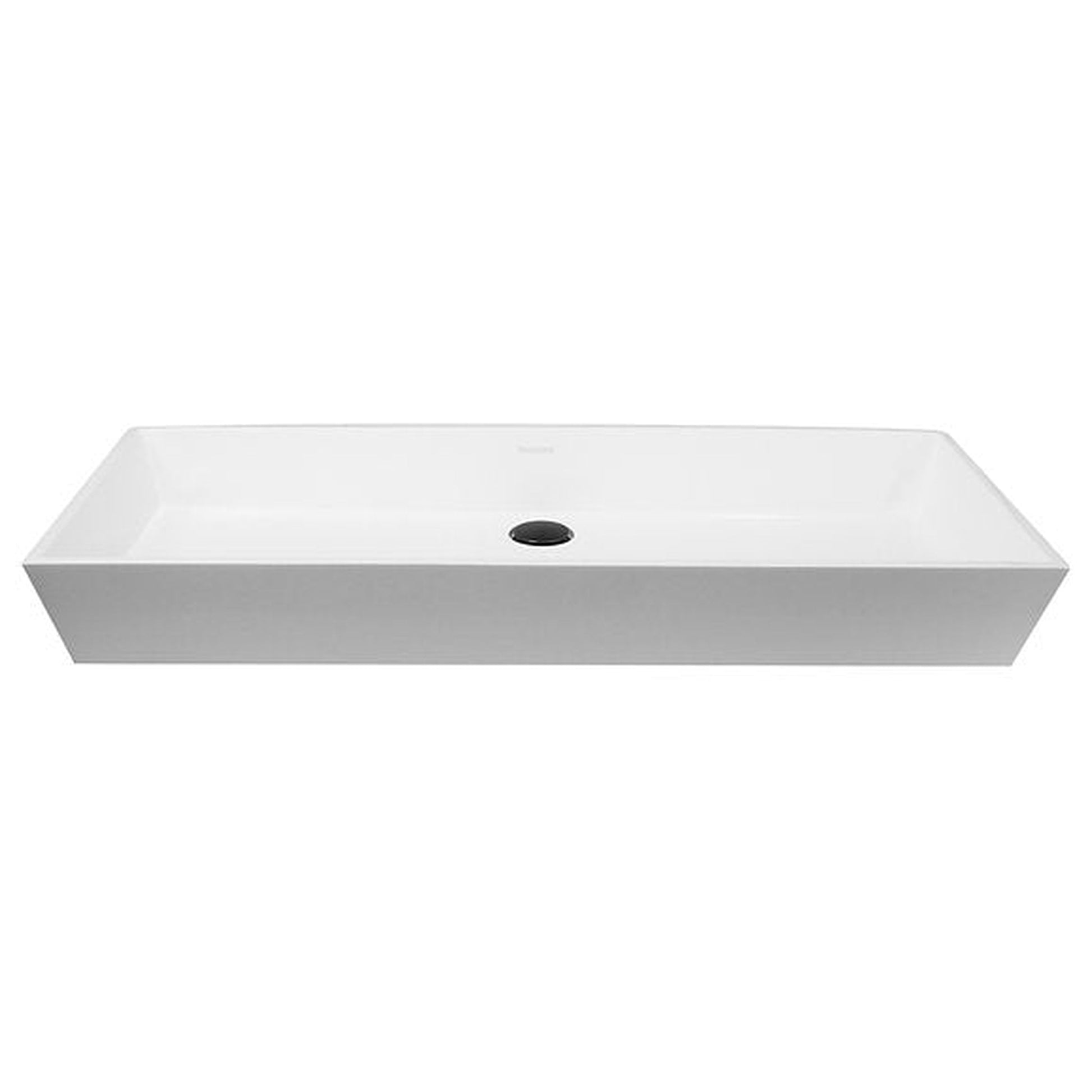 Nantucket Sinks Glacierstone 36" W x 15" D Rectangular White Vessel Sink