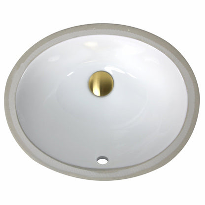 Nantucket Sinks Great Point 13" W x 10" D Oval Glazed Bottom Undermount White Ceramic Vanity Sink