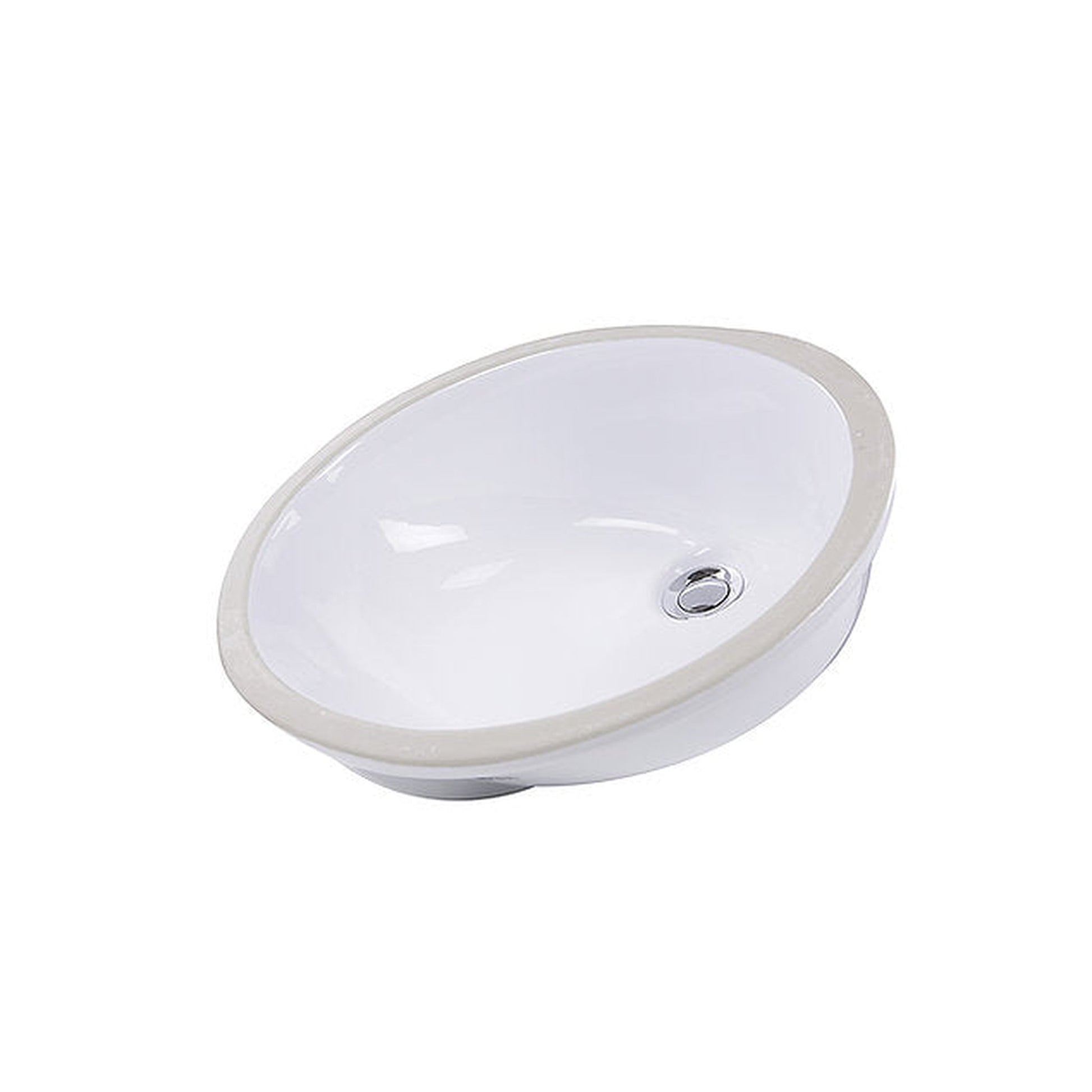 Nantucket Sinks Great Point 15" W x 12" D Oval Glazed Bottom Undermount White Ceramic Vanity Sink