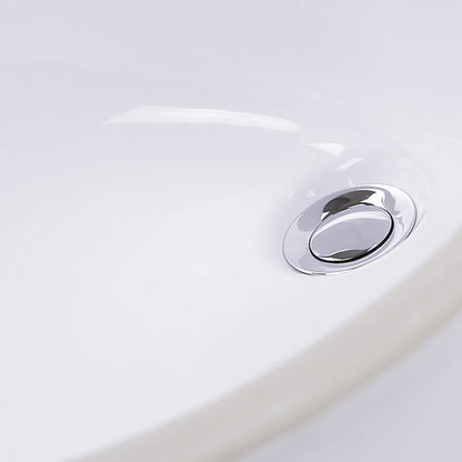Nantucket Sinks Great Point 15" W x 12" D Oval Glazed Bottom Undermount White Ceramic Vanity Sink