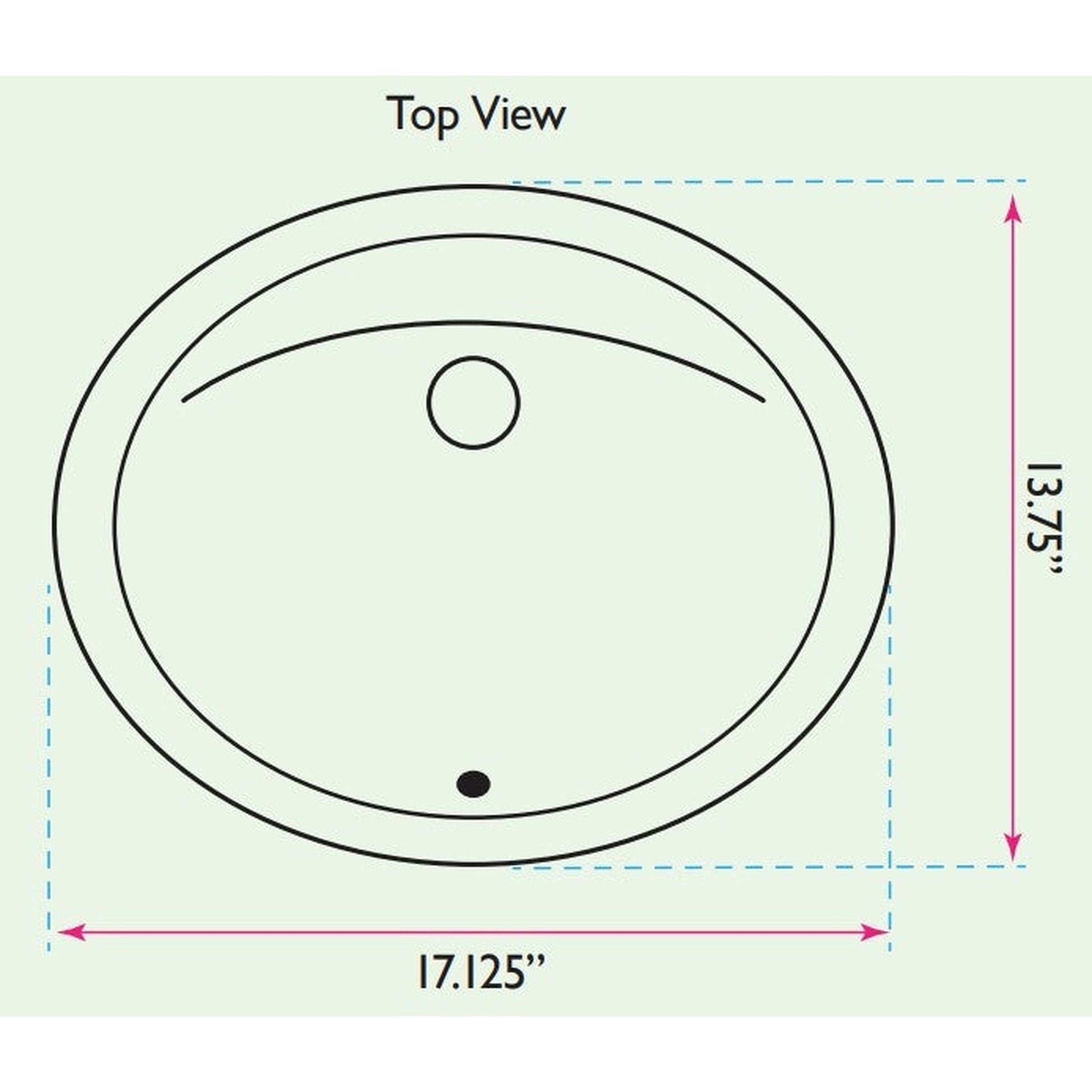 Nantucket Sinks Great Point 15" W x 12" D Oval Glazed Bottom Undermount White Ceramic Vanity Sink