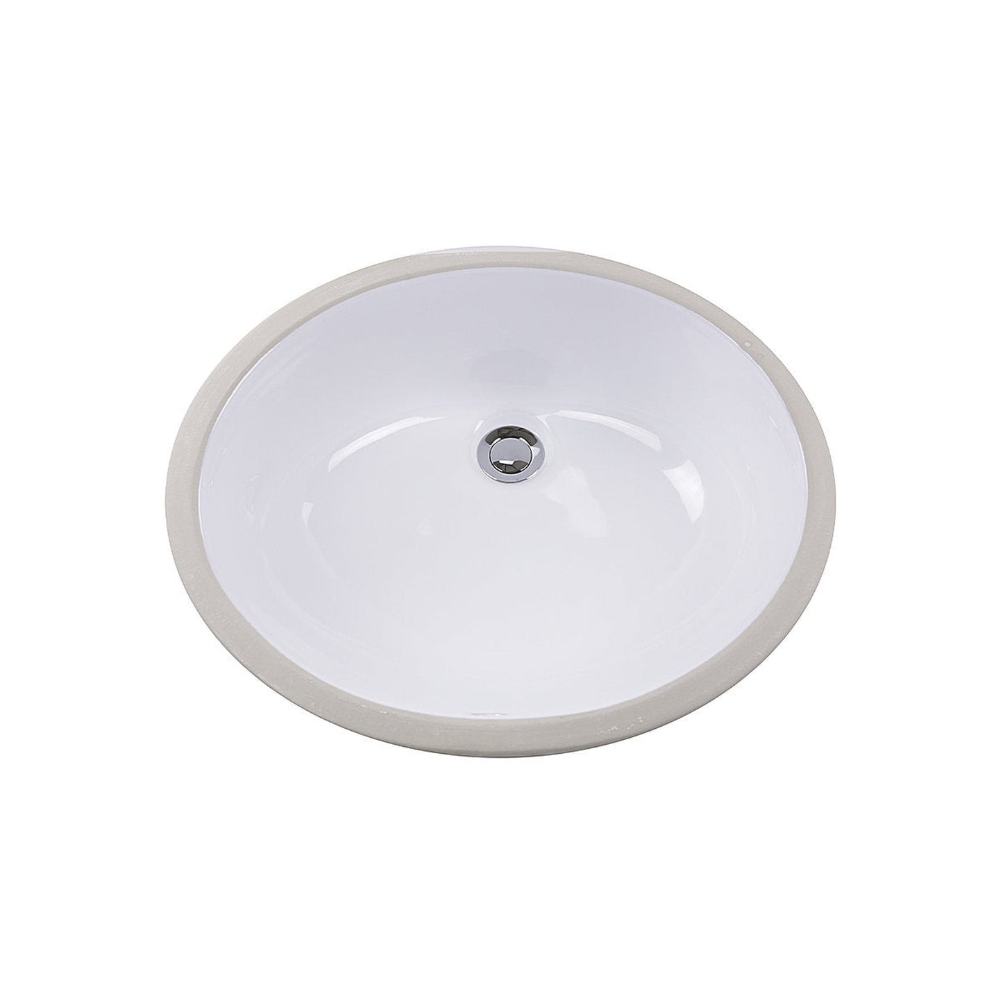 Nantucket Sinks Great Point 15" W x 12" D Oval Glazed Bottom Undermount White Ceramic Vanity Sink