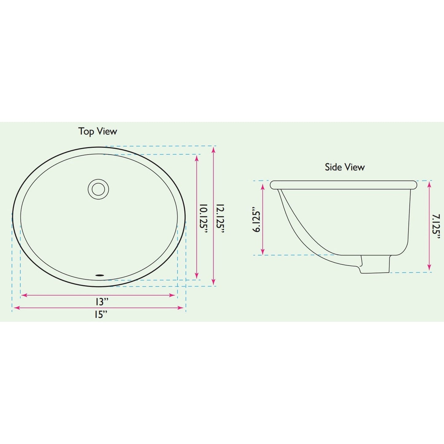 Nantucket Sinks Great Point 15" W x 12" D Oval Porcelain Enamel Glaze Undermount Ceramic Sink In Bisque With Oveflow