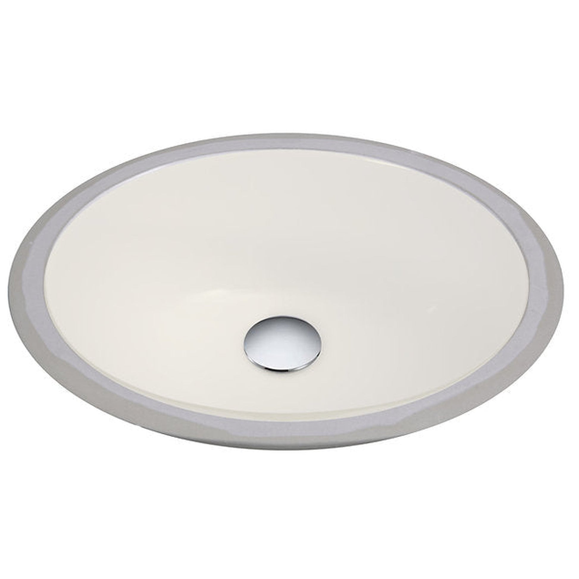 Nantucket Sinks Great Point 15" W x 12" D Oval Porcelain Enamel Glaze Undermount Ceramic Sink In Bisque With Oveflow