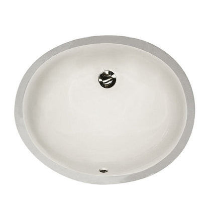 Nantucket Sinks Great Point 15" W x 12" D Oval Porcelain Enamel Glaze Undermount Ceramic Sink In Bisque With Oveflow