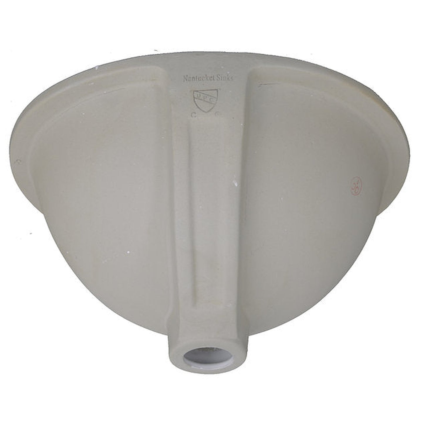 Nantucket Sinks Great Point 15" W x 12" D Oval Porcelain Enamel Glaze Undermount Ceramic Sink In Bisque With Oveflow