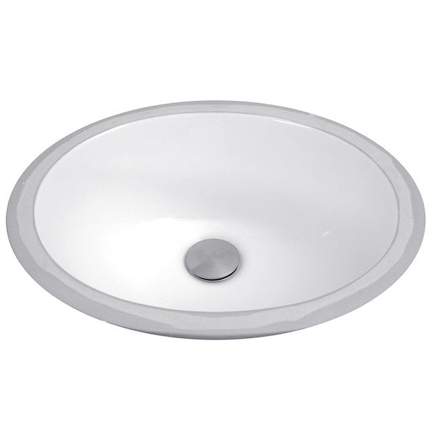 Nantucket Sinks Great Point 15" W x 12" D Oval Porcelain Enamel Glaze Undermount Ceramic Sink In White With Oveflow