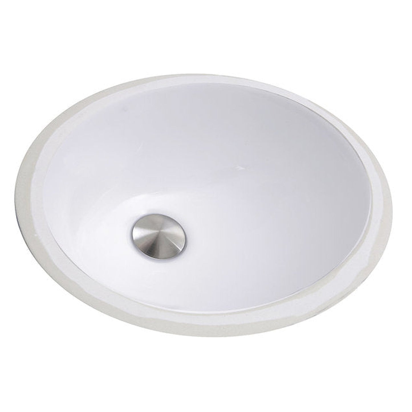 Nantucket Sinks Great Point 15" W x 12" D Oval Porcelain Enamel Glaze Undermount Ceramic Sink In White With Oveflow