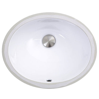 Nantucket Sinks Great Point 15" W x 12" D Oval Porcelain Enamel Glaze Undermount Ceramic Sink In White With Oveflow