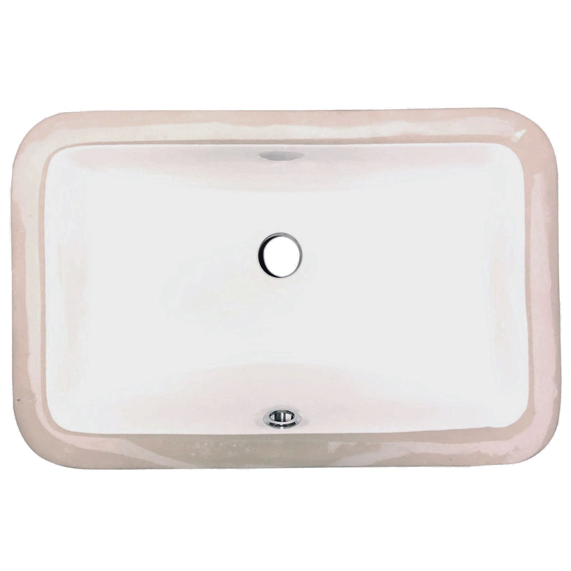 Nantucket Sinks Great Point 15" W x 9" D Rectangular White Porcelain Enamel Glaze Undermount Ceramic Sink With Overflow