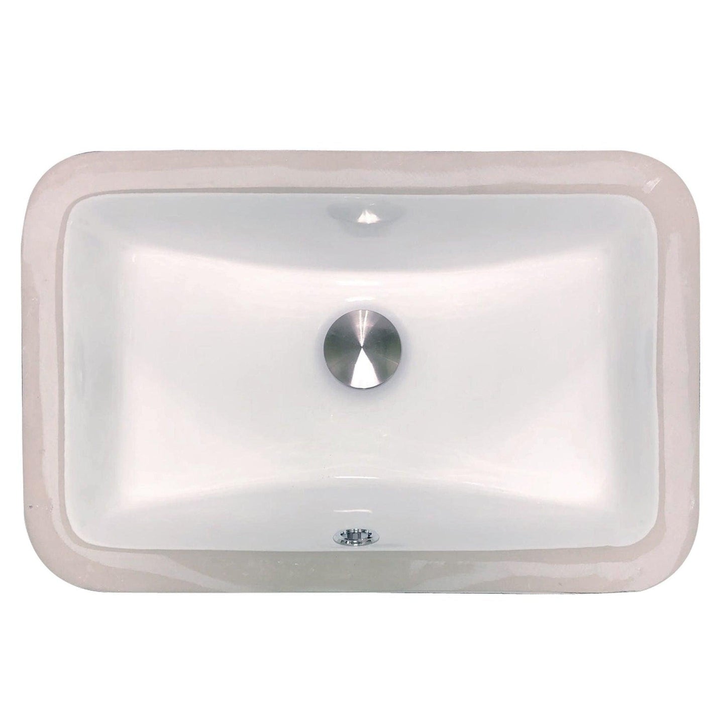 Nantucket Sinks Great Point 15" W x 9" D Rectangular White Porcelain Enamel Glaze Undermount Ceramic Sink With Overflow