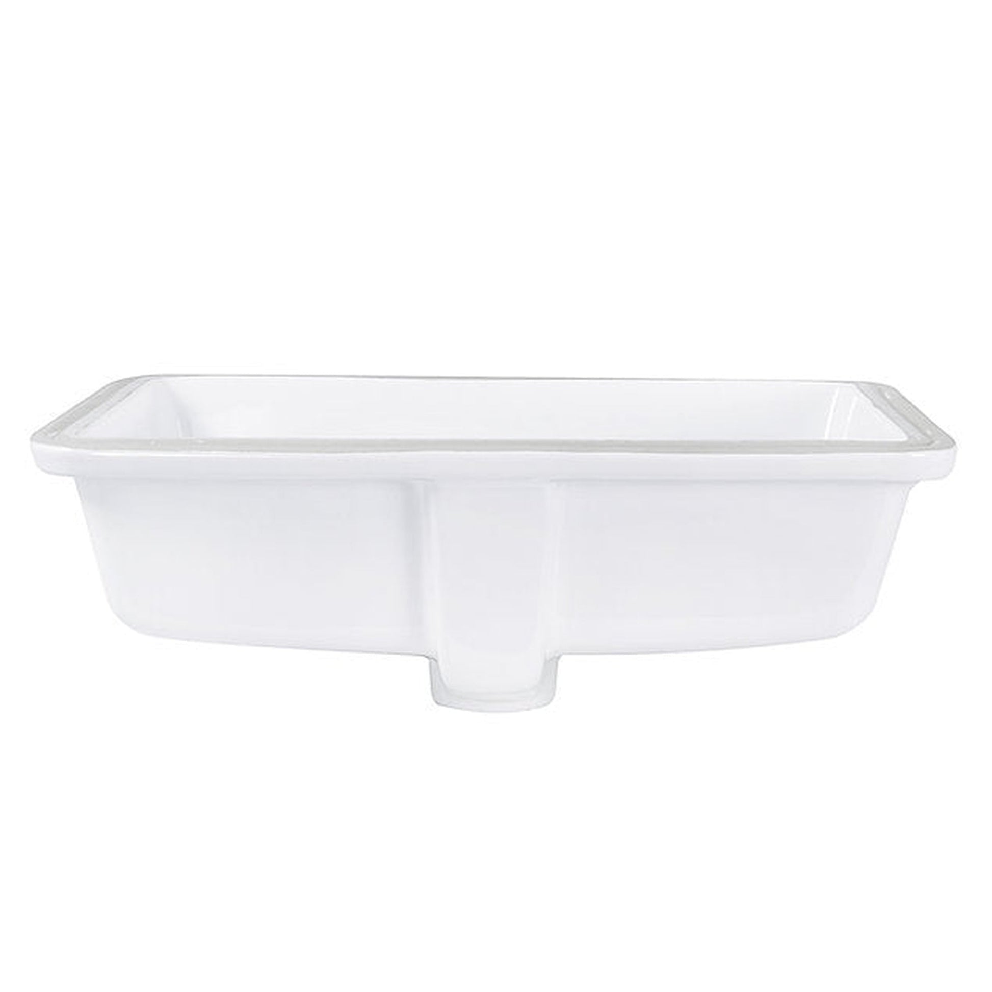 Nantucket Sinks Great Point 17" W x 13" D Rectangular Glazed Bottom Undermount White Ceramic Vanity Sink