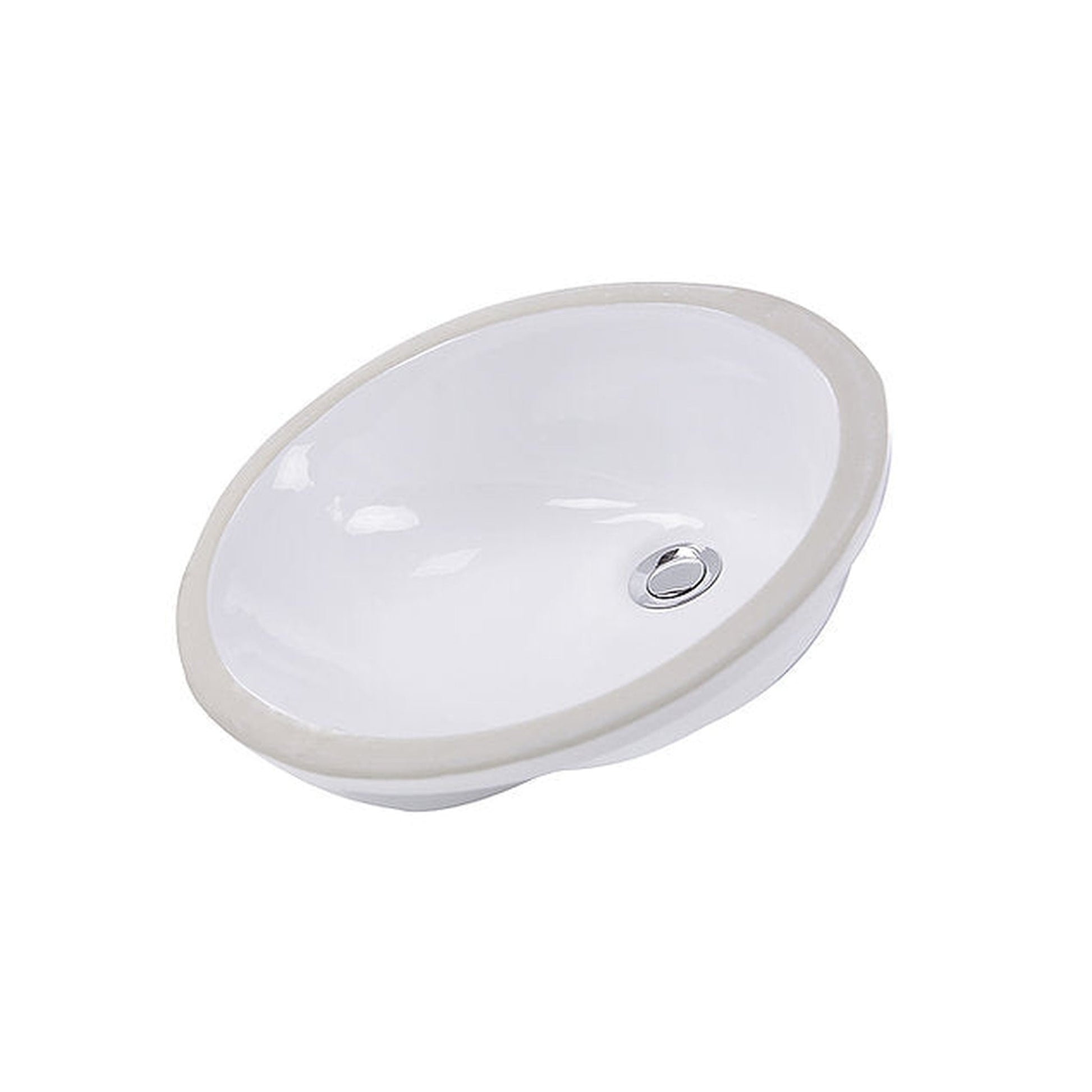 Nantucket Sinks Great Point 17" W x 14" D Oval Glazed Bottom Undermount White Ceramic Vanity Sink With Overflow