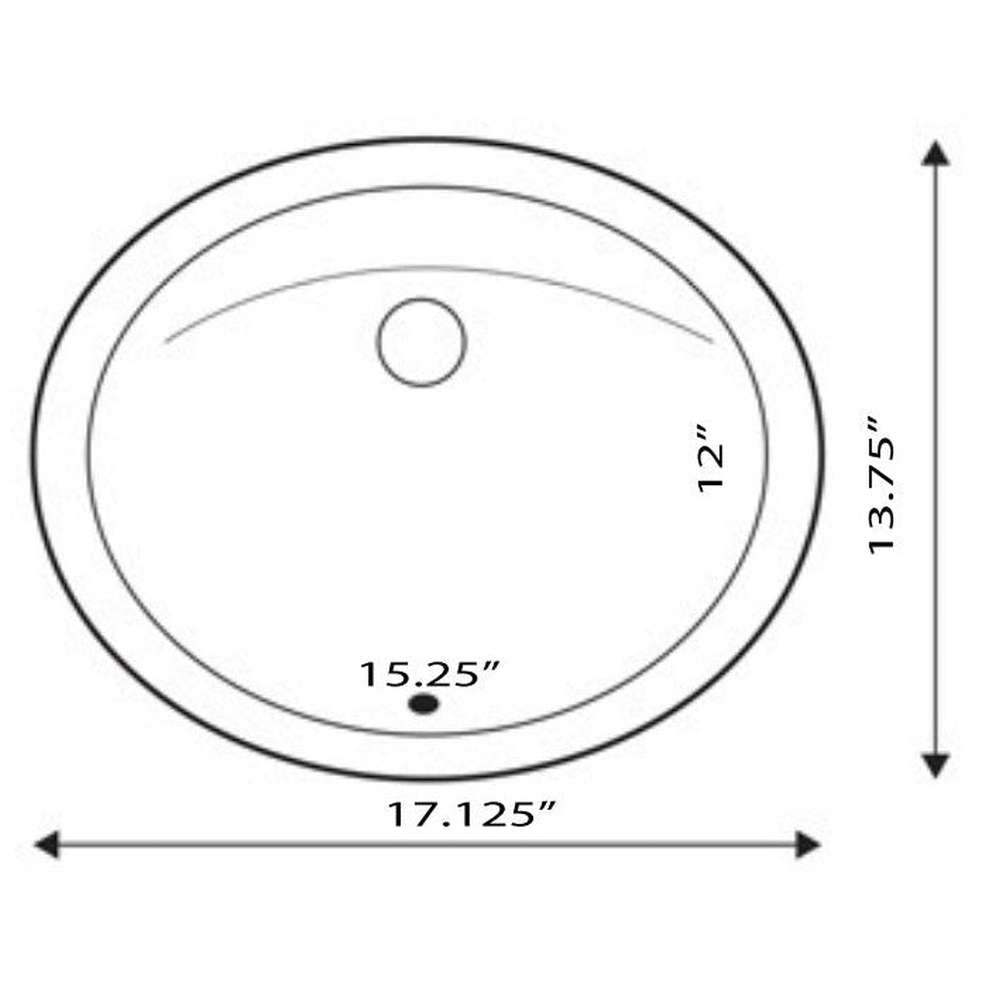 Nantucket Sinks Great Point 17" W x 14" D Oval Porcelain Enamel Glaze Undermount Ceramic Sink In Bisque With Oveflow