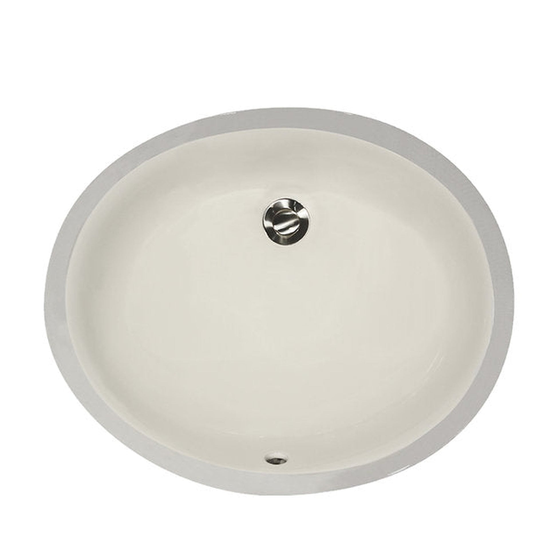 Nantucket Sinks Great Point 17" W x 14" D Oval Porcelain Enamel Glaze Undermount Ceramic Sink In Bisque With Oveflow