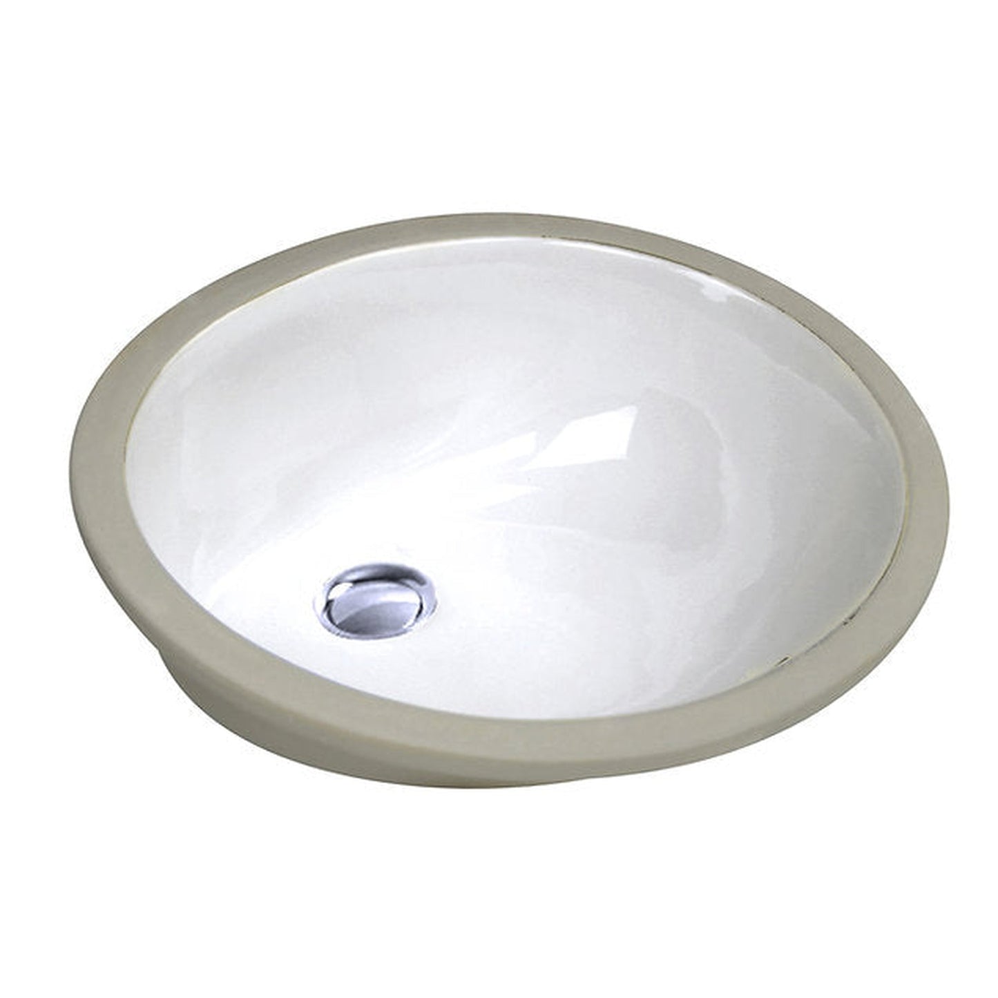 Nantucket Sinks Great Point 17" W x 14" D Oval White Porcelain Enamel Glaze Undermount Ceramic Sink With Oveflow