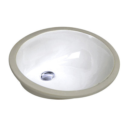 Nantucket Sinks Great Point 17" W x 14" D Oval White Porcelain Enamel Glaze Undermount Ceramic Sink With Oveflow