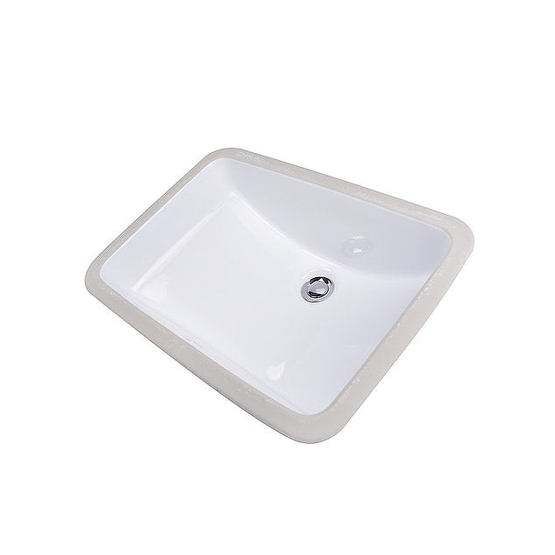 Nantucket Sinks Great Point 18" W x 12" D Rectangular Glazed Bottom Undermount White Ceramic Vanity Sink With Overflow
