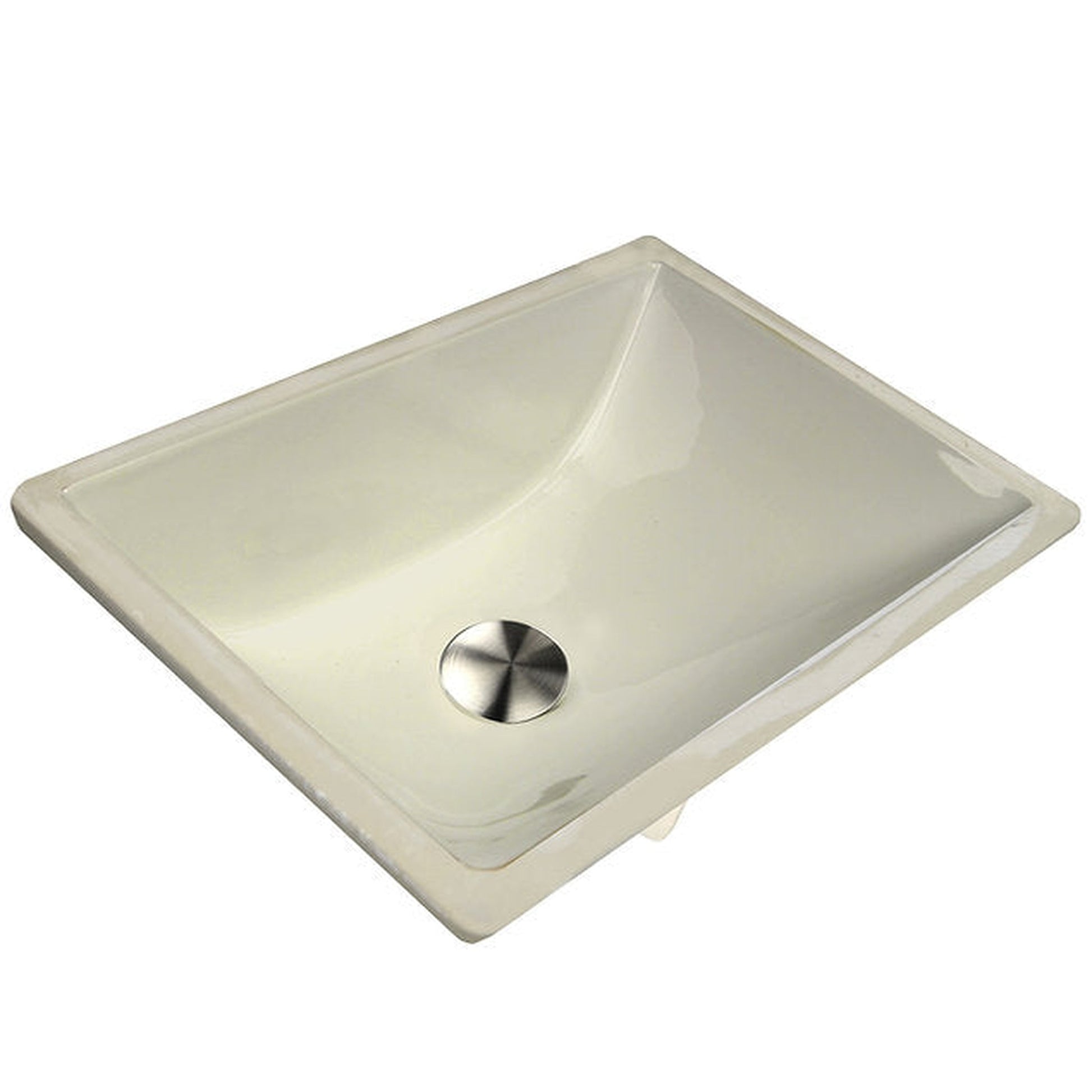 Nantucket Sinks Great Point 18" W x 13" D Rectangular Porcelain Enamel Glaze Undermount Ceramic Sink In Bisque With Oveflow