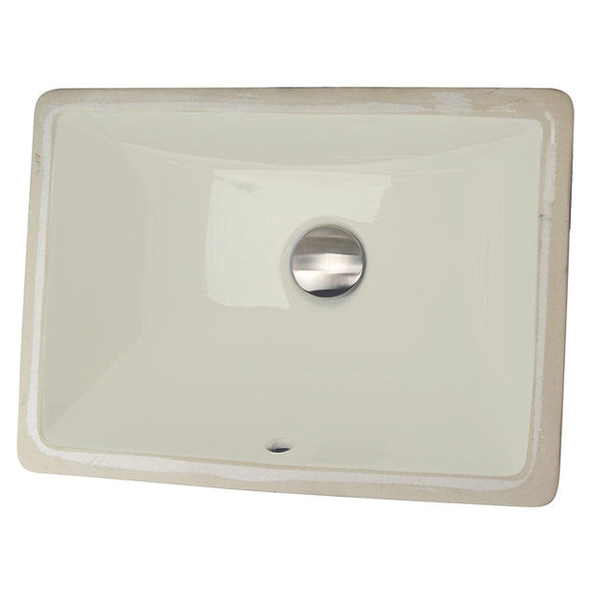 Nantucket Sinks Great Point 18" W x 13" D Rectangular Porcelain Enamel Glaze Undermount Ceramic Sink In Bisque With Oveflow