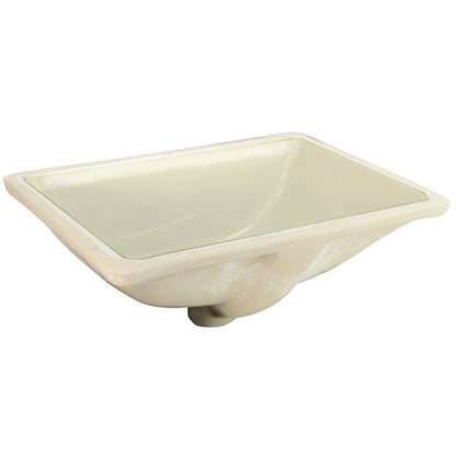 Nantucket Sinks Great Point 18" W x 13" D Rectangular Porcelain Enamel Glaze Undermount Ceramic Sink In Bisque With Oveflow