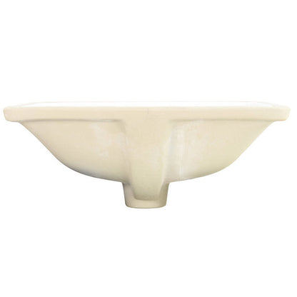 Nantucket Sinks Great Point 18" W x 13" D Rectangular Porcelain Enamel Glaze Undermount Ceramic Sink In Bisque With Oveflow