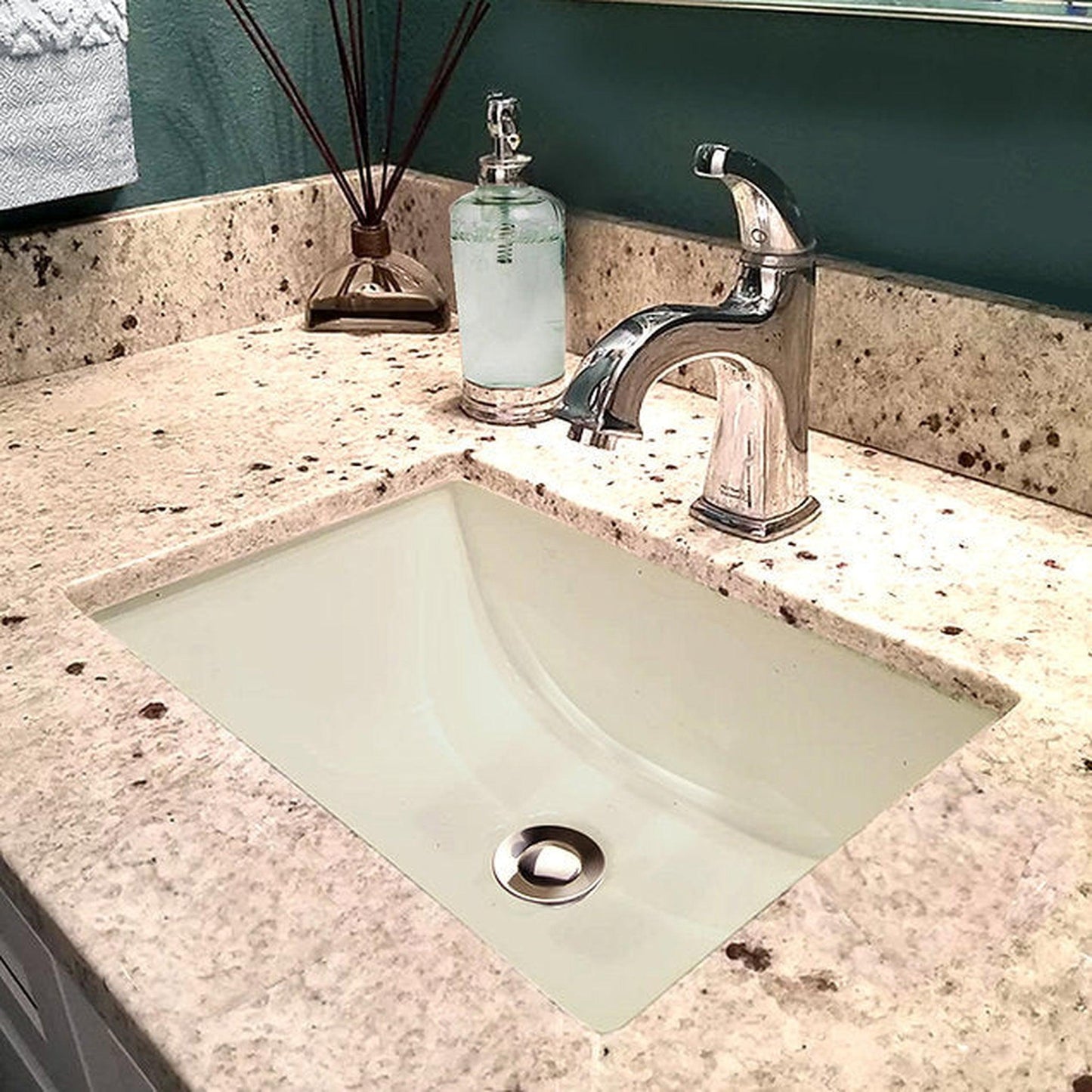 Nantucket Sinks Great Point 18" W x 13" D Rectangular Porcelain Enamel Glaze Undermount Ceramic Sink In Bisque With Oveflow