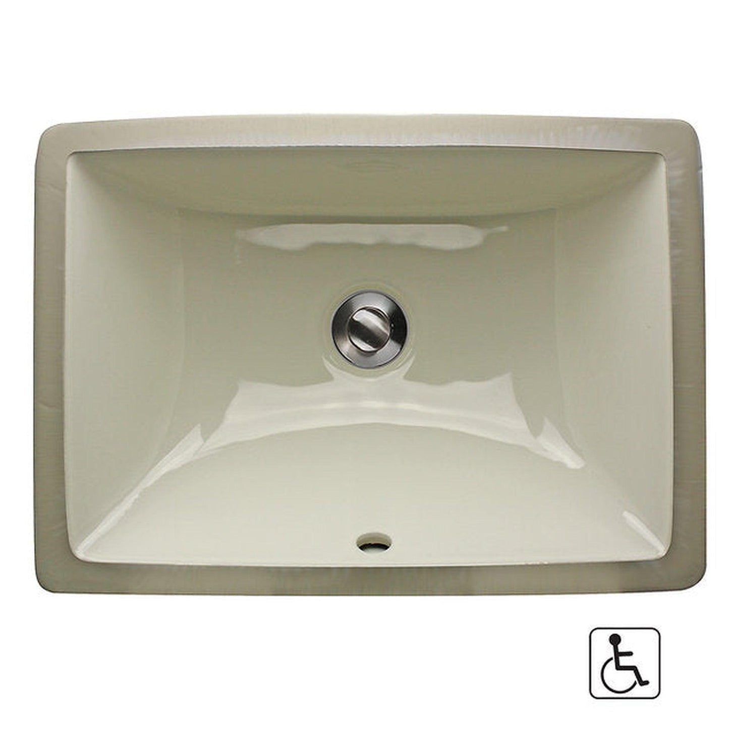 Nantucket Sinks Great Point 18" W x 13" D Rectangular Porcelain Enamel Glaze Undermount Ceramic Sink In Bisque With Oveflow