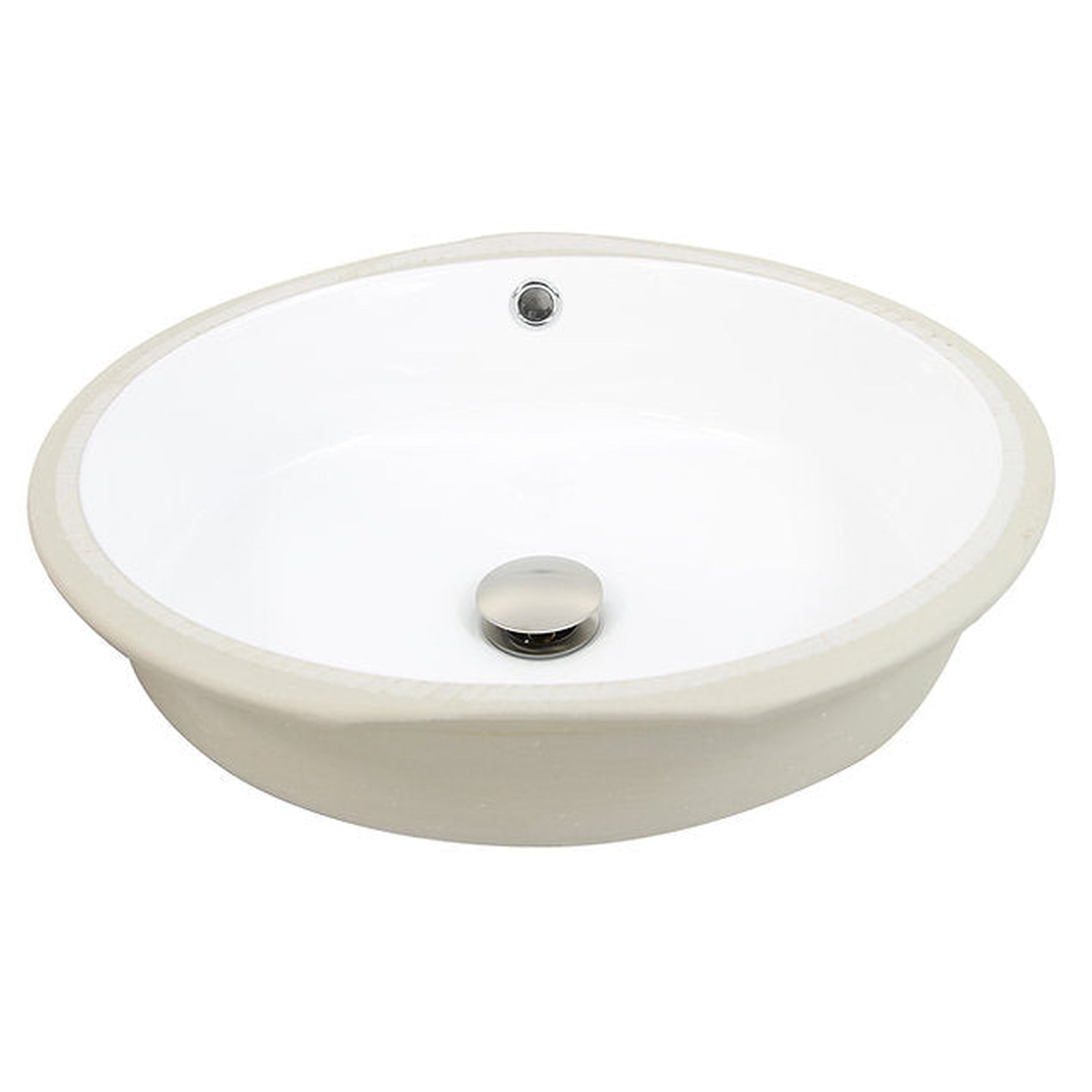 Nantucket Sinks Great Point 19" W x 17" D Oval Porcelain Enamel Glaze Undermount Ceramic Sink In White With Oveflow
