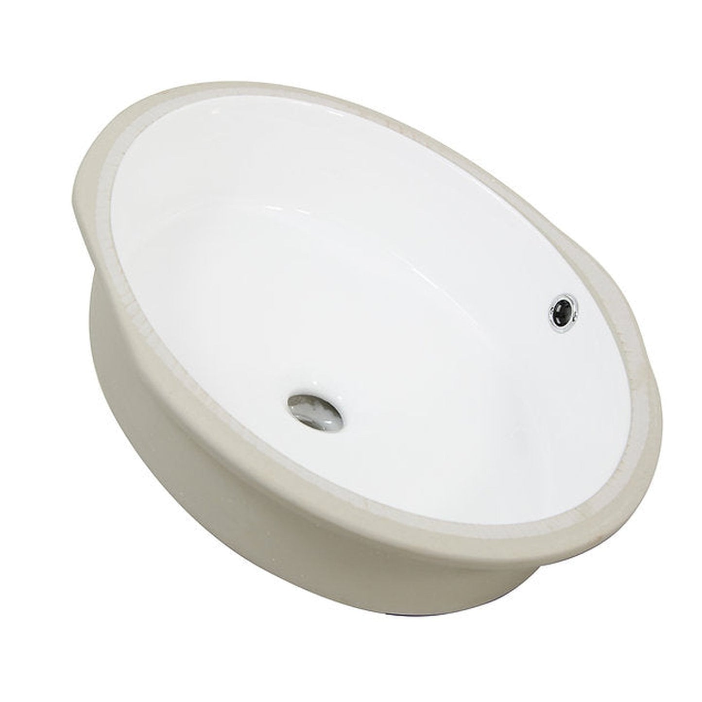 Nantucket Sinks Great Point 19" W x 17" D Oval Porcelain Enamel Glaze Undermount Ceramic Sink In White With Oveflow