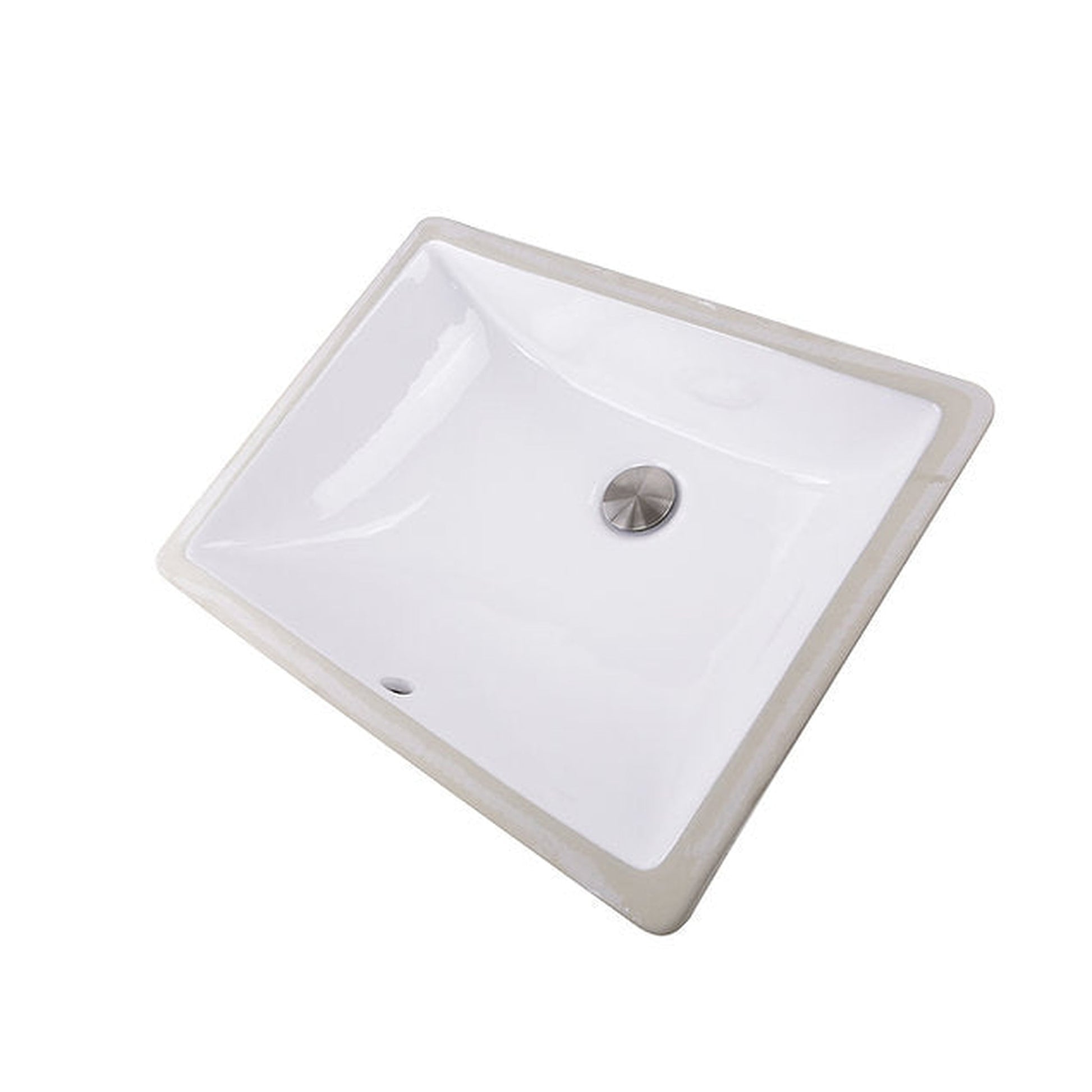 Nantucket Sinks Great Point 20" W x 15" D Rectangular Porcelain Enamel Glaze Undermount Ceramic Sink In White With Oveflow